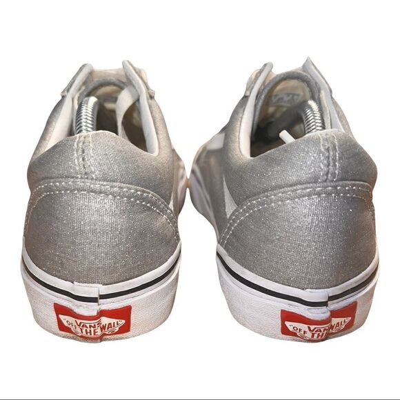 Authentic Vans Silver Glitter Old Skool Sneakers Women's Size 6.5 - Picture 7 of 9